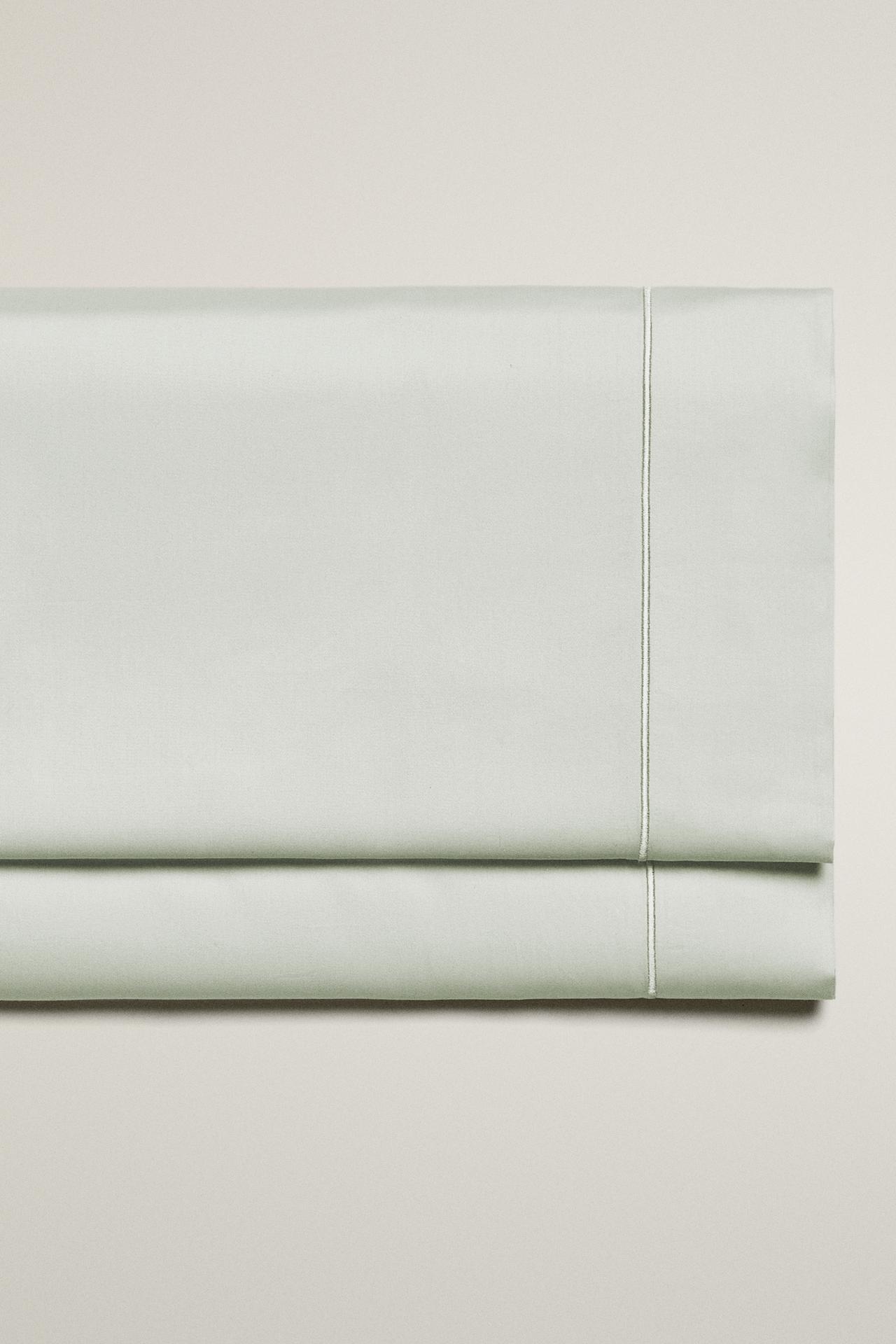 SATEEN FLAT SHEET WITH TRIM (300 THREAD COUNT) — Mint