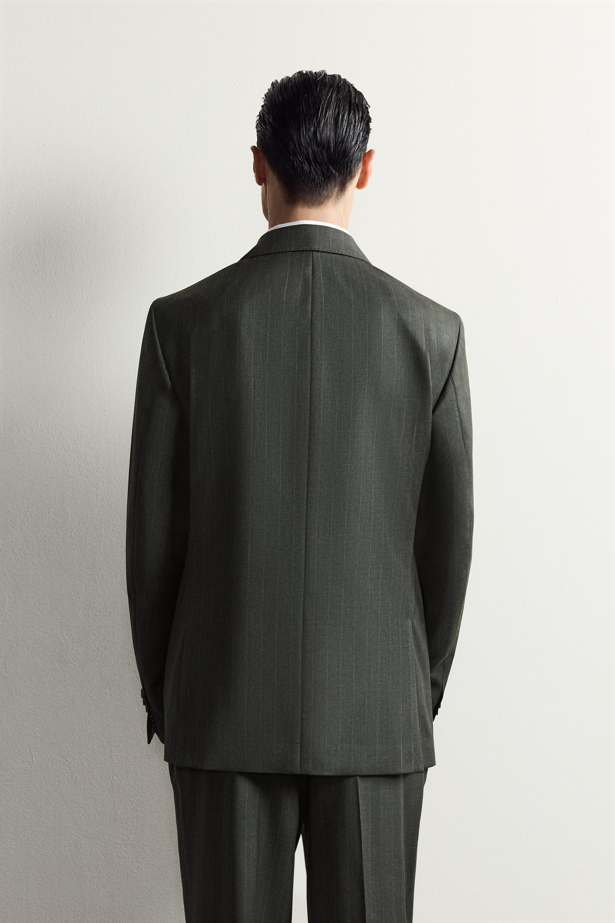 BLAZER COSTUME RAYURES 100% LAINE