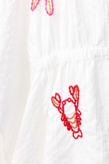 KAFTAN WITH MARINE EMBROIDERED BEADS - Ecru by Zara - Image 3