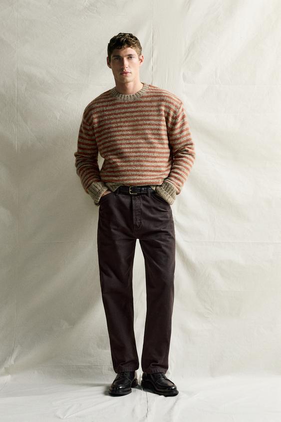FLECKED STRIPED JACQUARD JUMPER - Red Stripe by Zara - Image 0