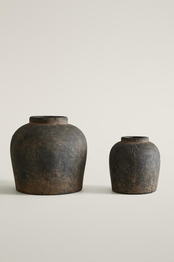 VASE I KERAMIK MED SLIDT TEKSTUR - Sort fra Zara - Billede 0