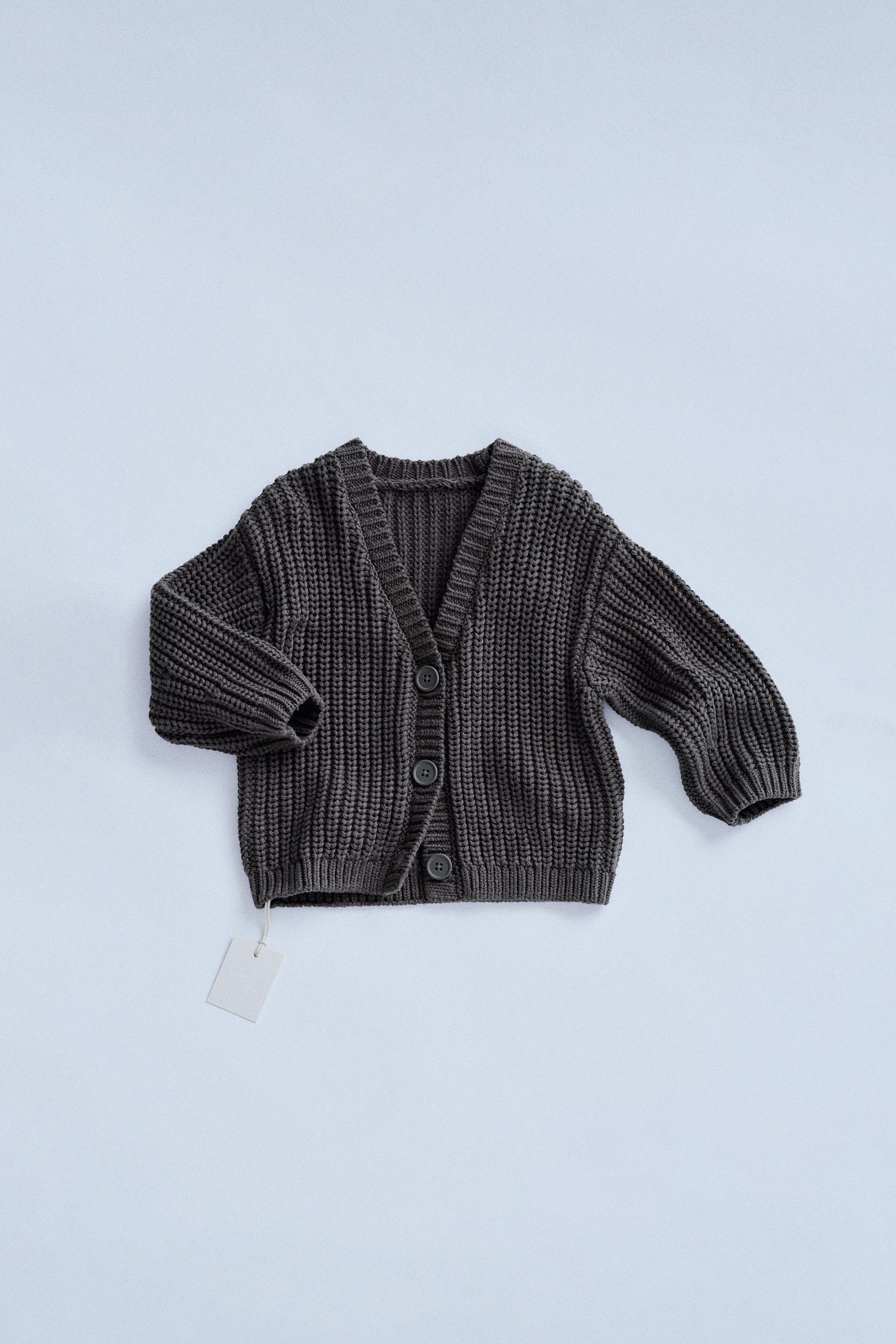 Cardigan Sweater Zara Kurze Strickjacke Sweater Zara Lila