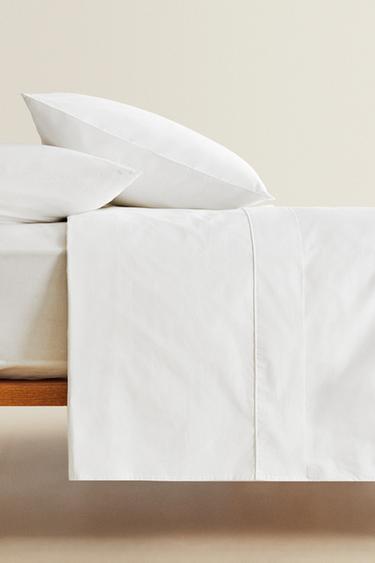 DRAP PLAT PERCALE DE COTON (300 FILS) - Blanc de Zara - Image 4