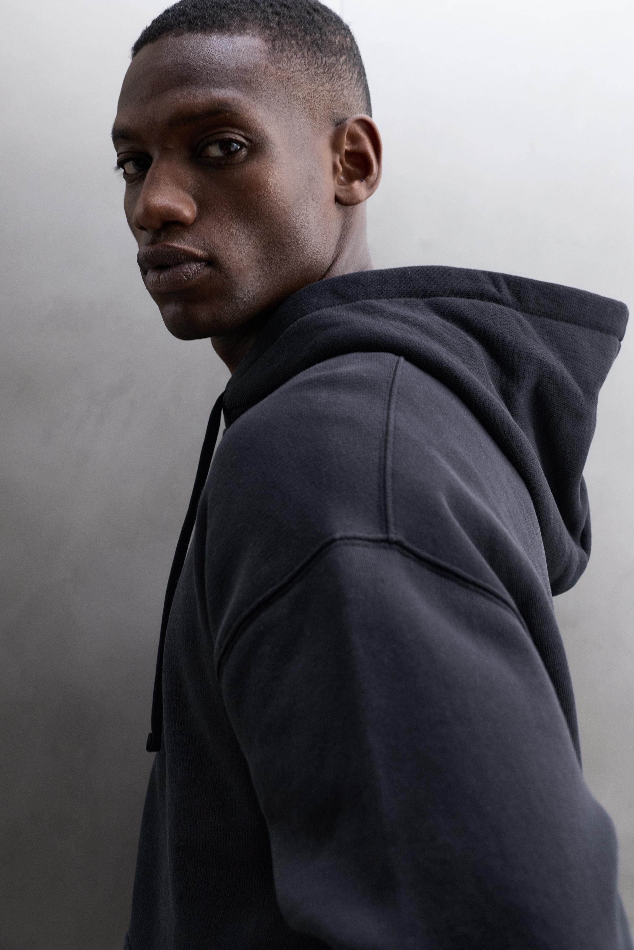 Zara PAMUKLU FERMUARLI KAPÜŞONLU SWEATSHIRT görsel 5