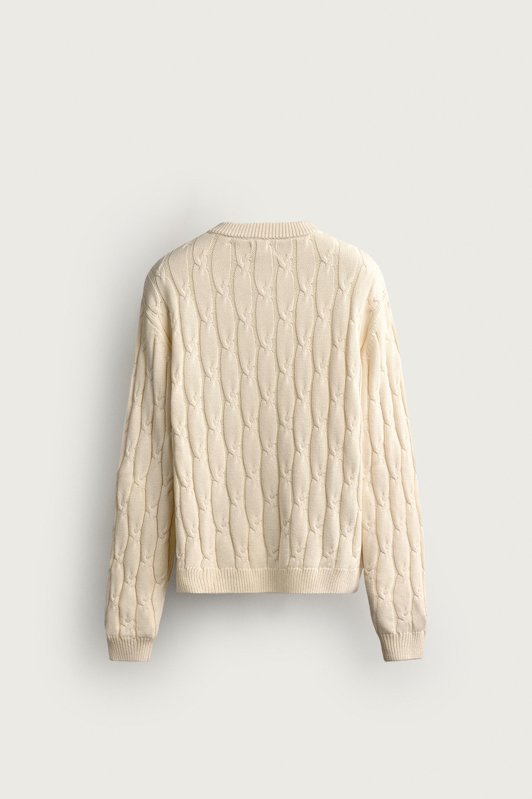 Zara RELAXED FIT BURGU ÖRGÜLÜ HIRKA görsel 8