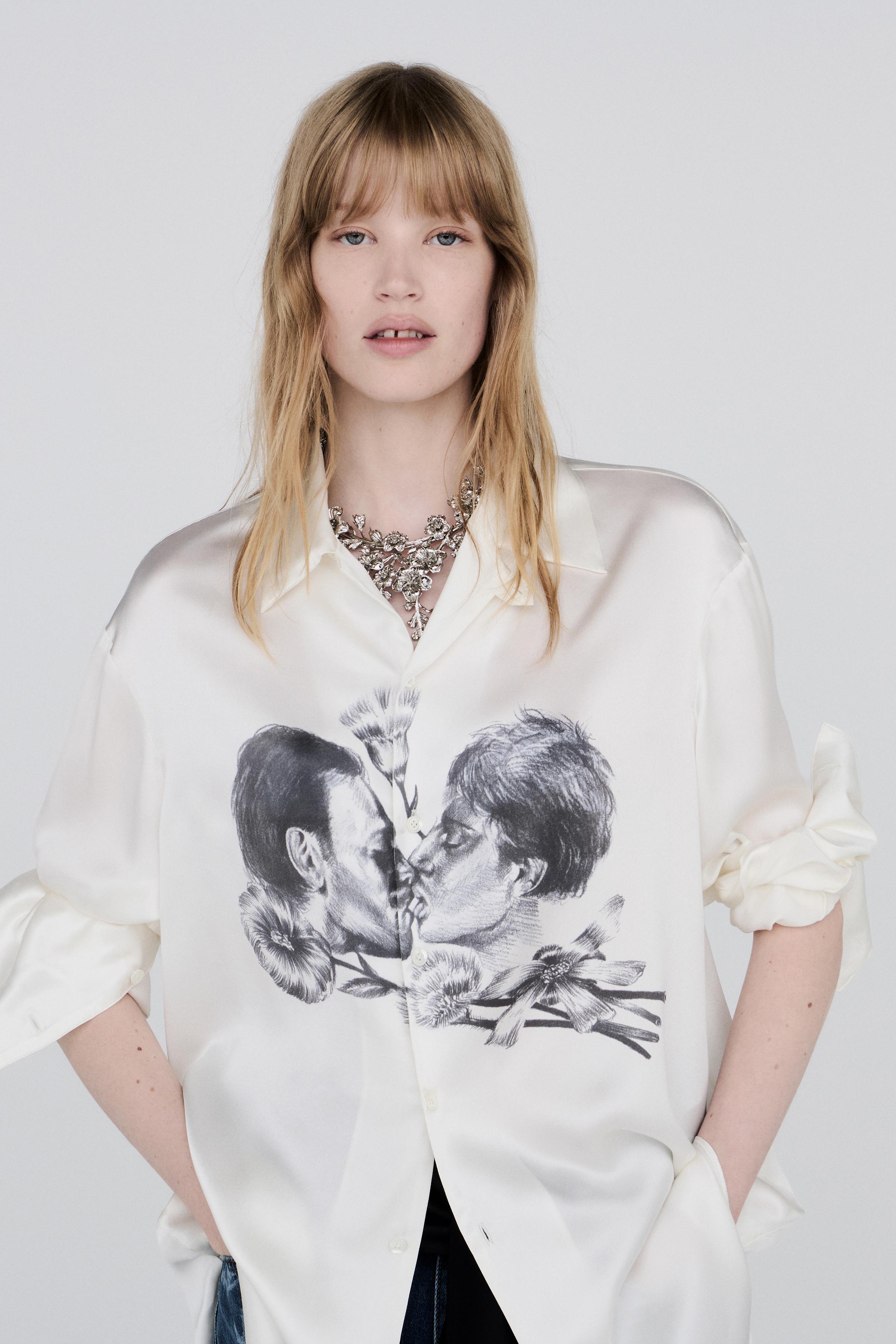 CHEMISE IMPRIMÉ BAISER 100% SOIE