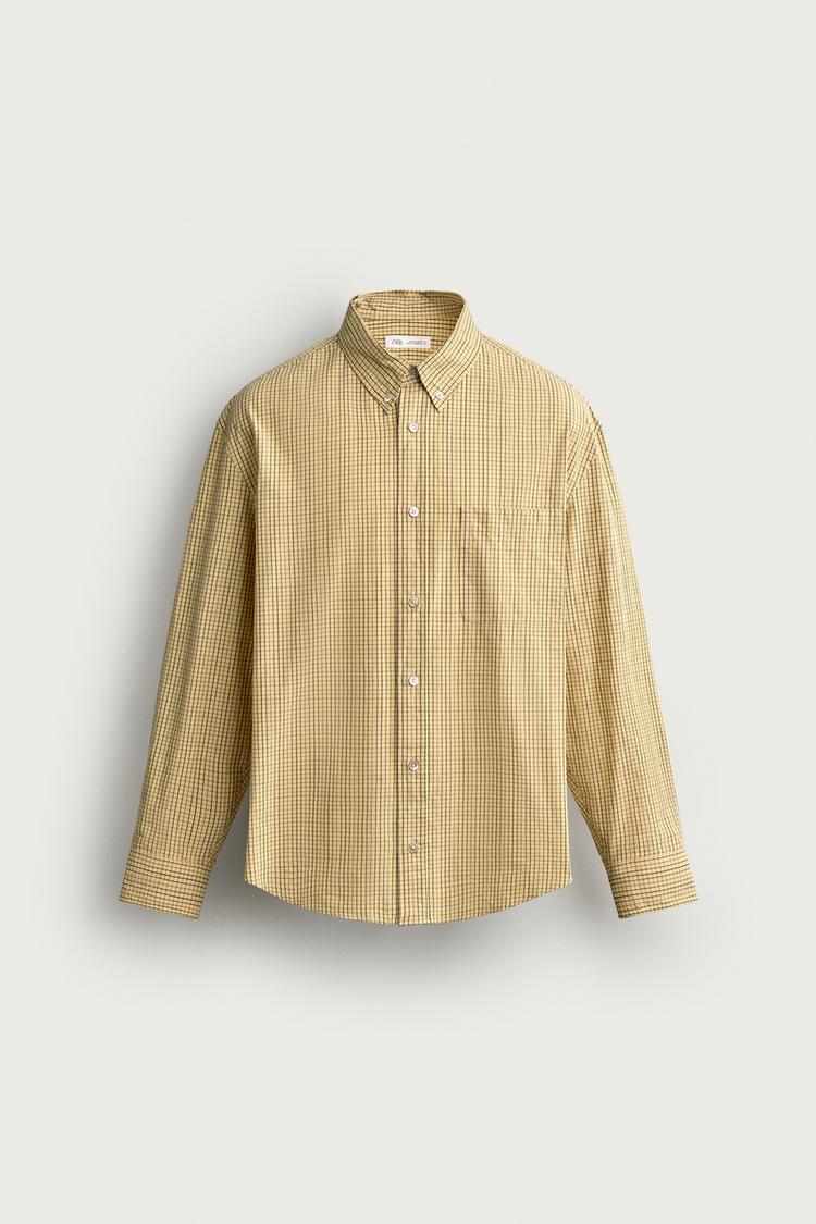 RELAXED FIT COTTON CHECK SHIRT