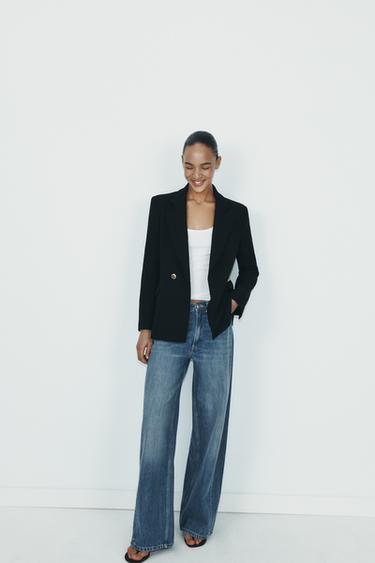 BLAZER CRUZADO BOTÕES - Preto da Zara