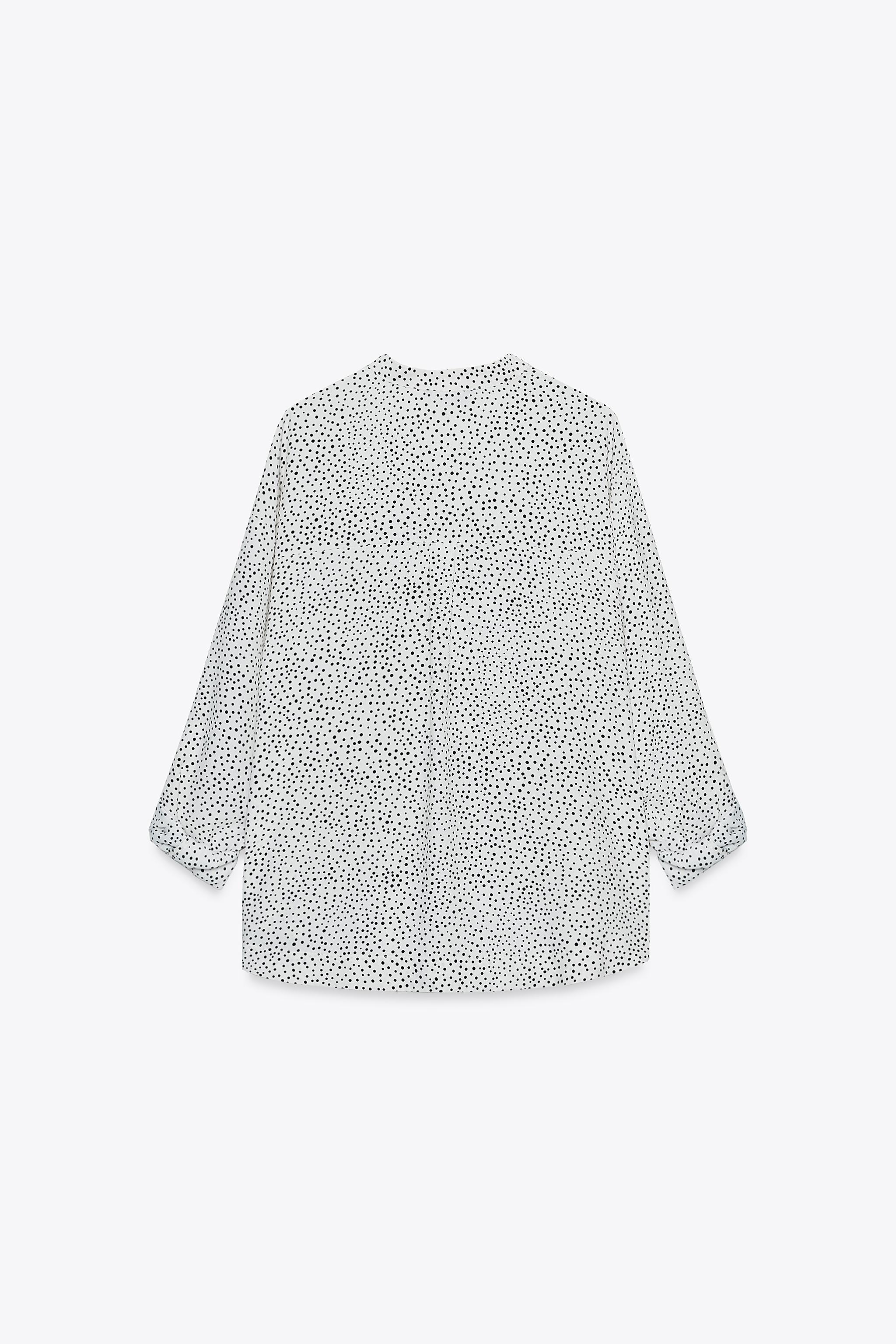 POLKA DOT TAB SLEEVE SHIRT