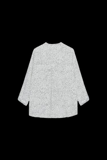 POLKA DOT ROLL-UP SLEEVE SHIRT - Ecru / Black by Zara