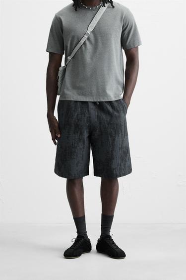 TIE-DYE PRINT TEXTURED BERMUDA SHORTS - 028 by Zara - Image 1