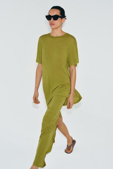 CAMISETA OVERSIZE FLUIDA - Lima flúor de Zara