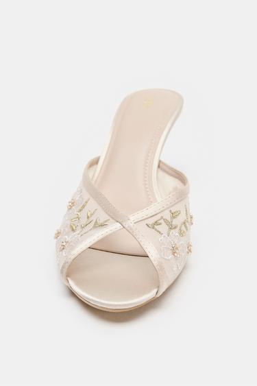 MESH EMBROIDERED MULE HEELS - Pink by Zara - Image 2