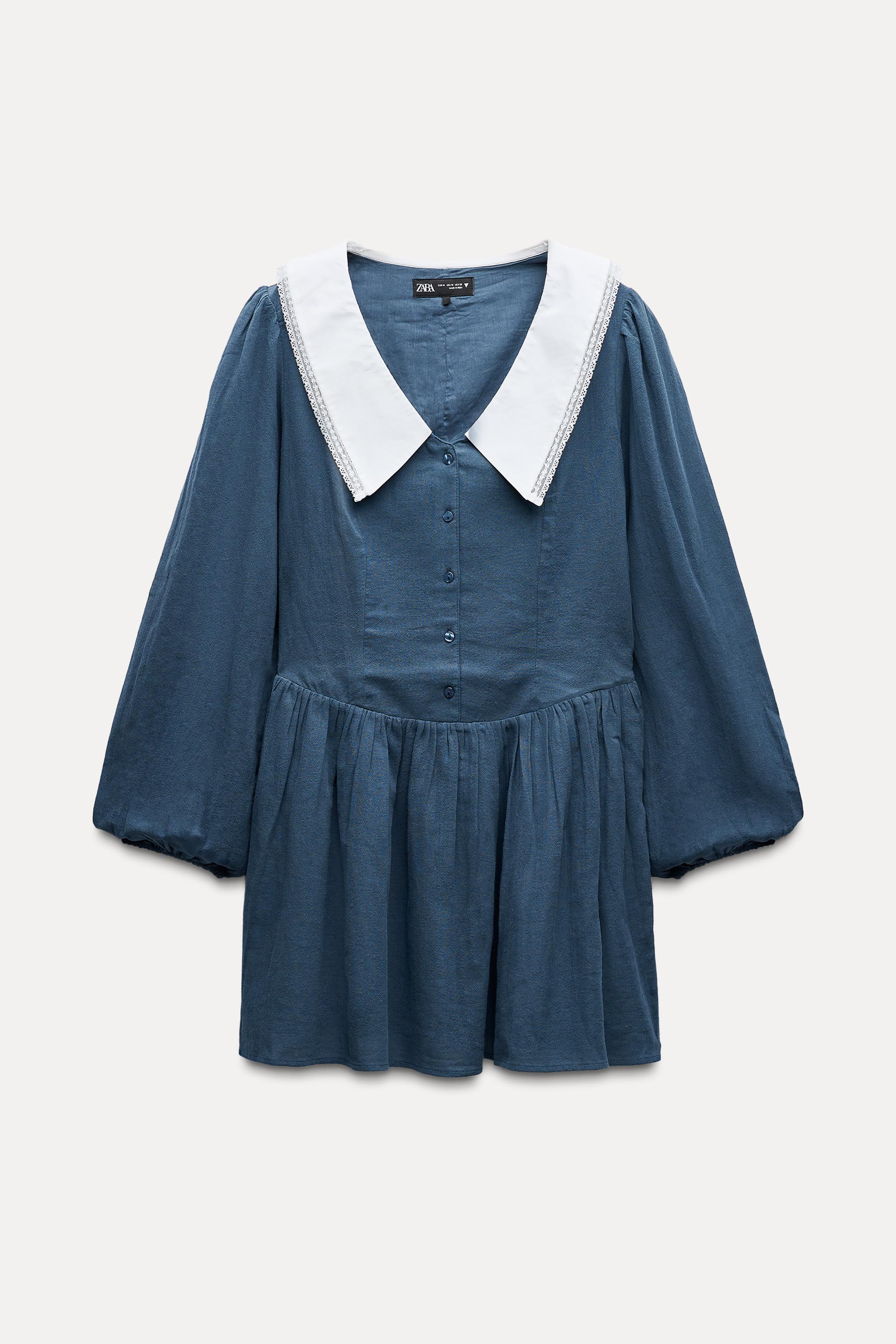 ZARA popular TODDLER GIRL CONTRASTING BIB COLLAR DRESS