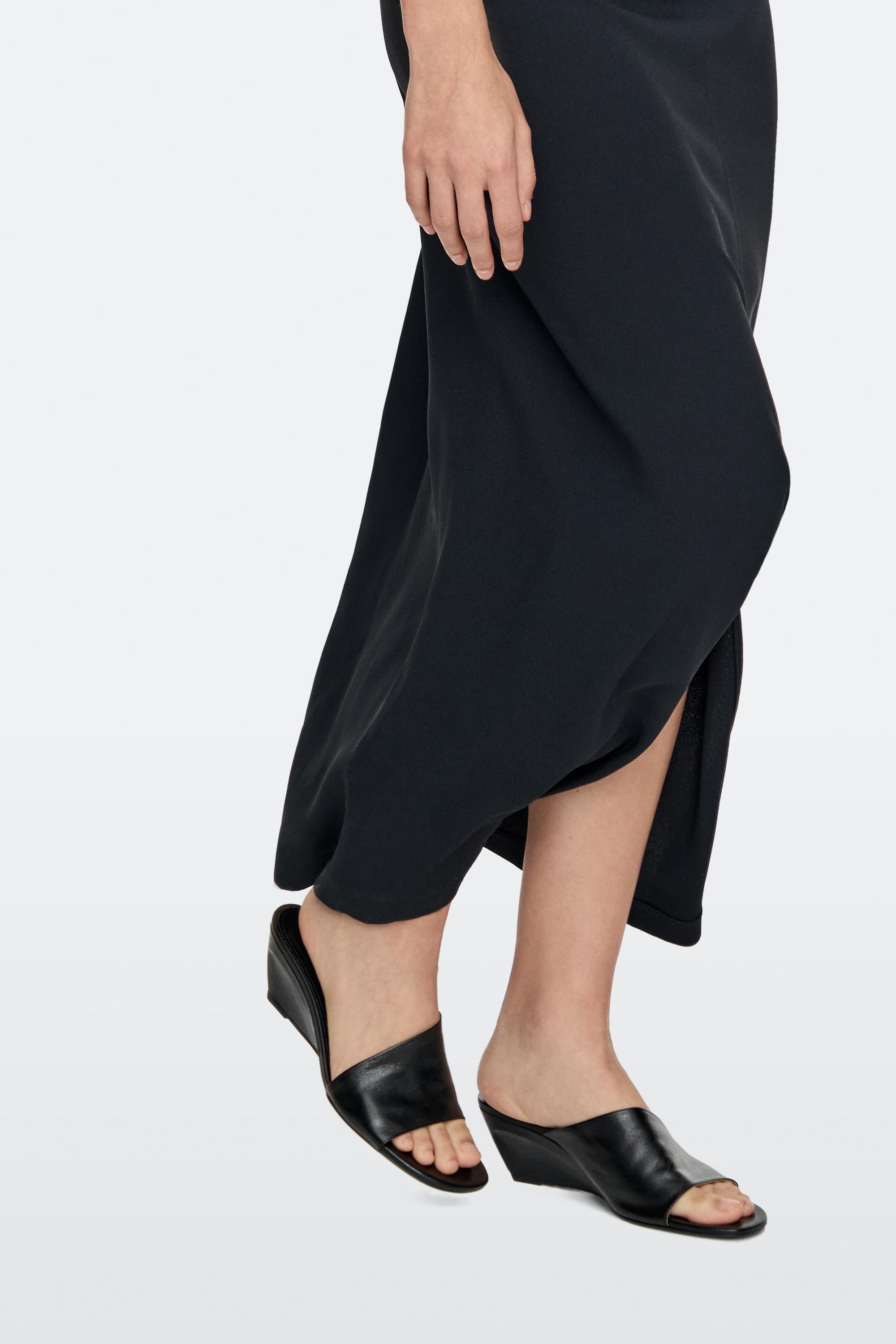 Soft leather wedge heel sandals