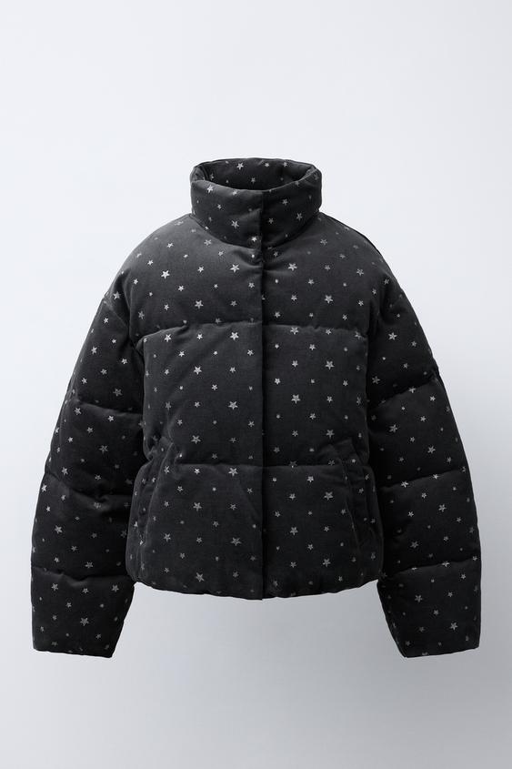 GESTEPPTE KORDJACKE MIT STERNEN - Anthrazit von Zara - Bild 0