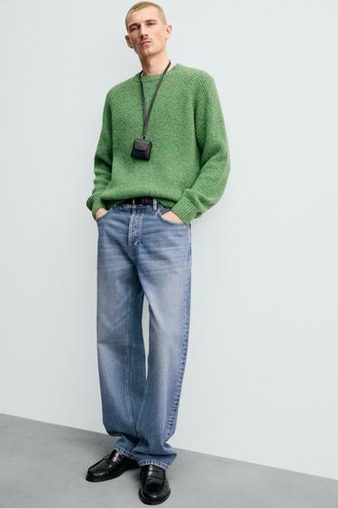 PURL KNIT FLECKED JUMPER - Green by Zara - Image 5