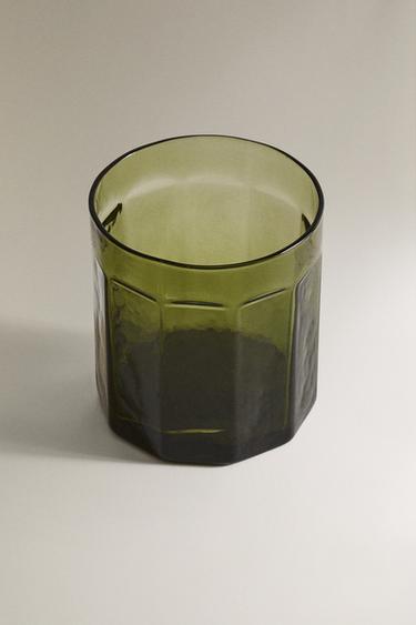 HAMMERED GLASS TUMBLER - Green by Zara - Image 1