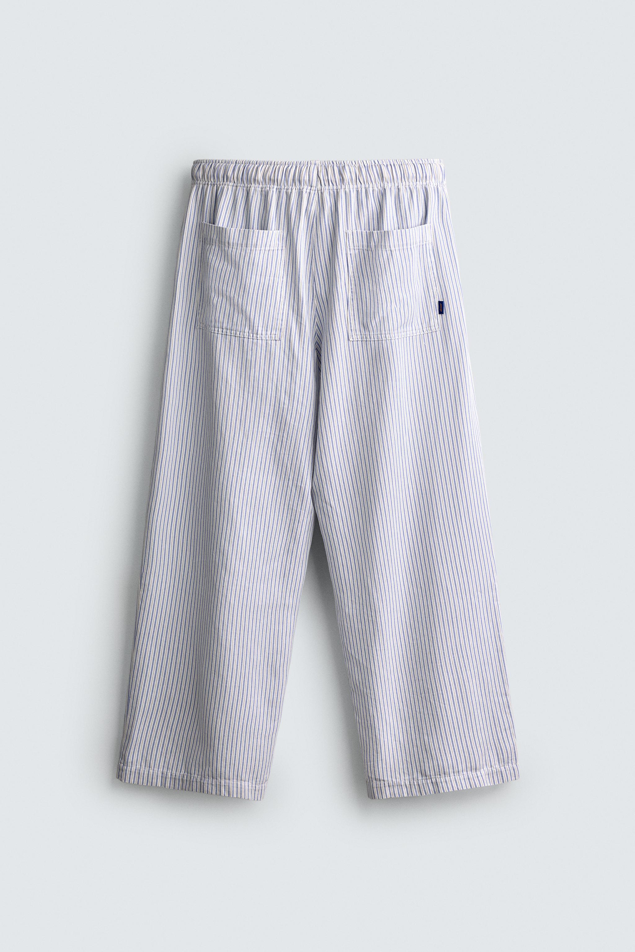 STRIPED WIDE FIT PANTS