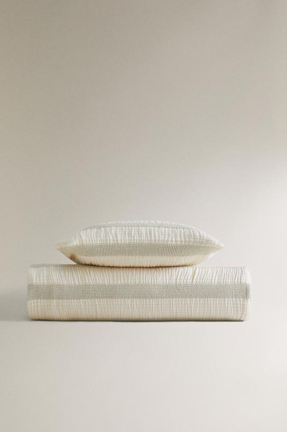 CHILDREN'S STRIPED WAFFLE COTTON BEDSPREAD ZARA Ireland