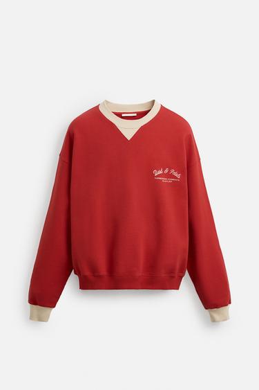 GRAPHIC PRINT SWEATSHIRT - Red by Zara - Image 7