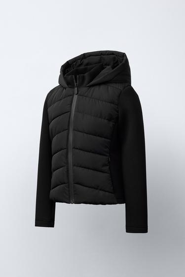 NEOPRENE-EFFECT SLEEVE PADDED JACKET - Black by Zara - Image 1