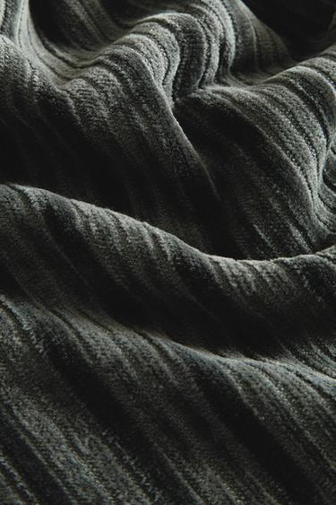 TEXTURED STRIPED VELOUR BATH TOWEL - Темно-зелений Zara