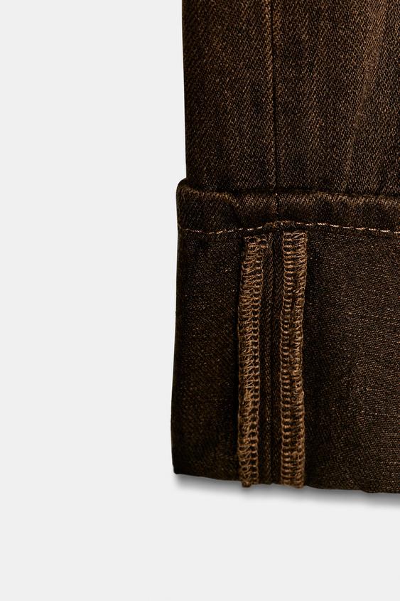 JEANS TRF LOOSE FOLDED FIT TAILLE BASSE - Marron de Zara - Image 9
