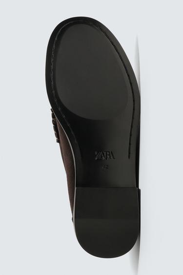 MOCASSINS EN CUIR AVEC MASQUE - Marron de Zara - Image 3