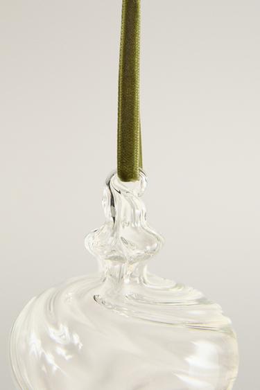 GLASS SPINNING TOP CHRISTMAS TREE DECORATION — Transparent 2