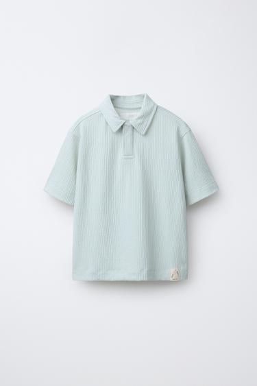 ENSEMBLE T-SHIRT POLO ET SHORT TEXTURÉ - Vert clair de Zara - Image 1