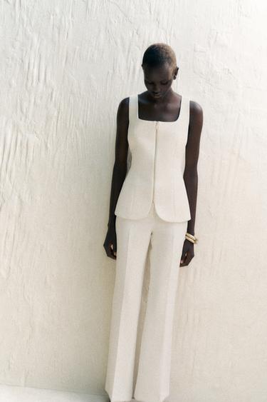 PANTALÓN FLARE - Crudo de Zara