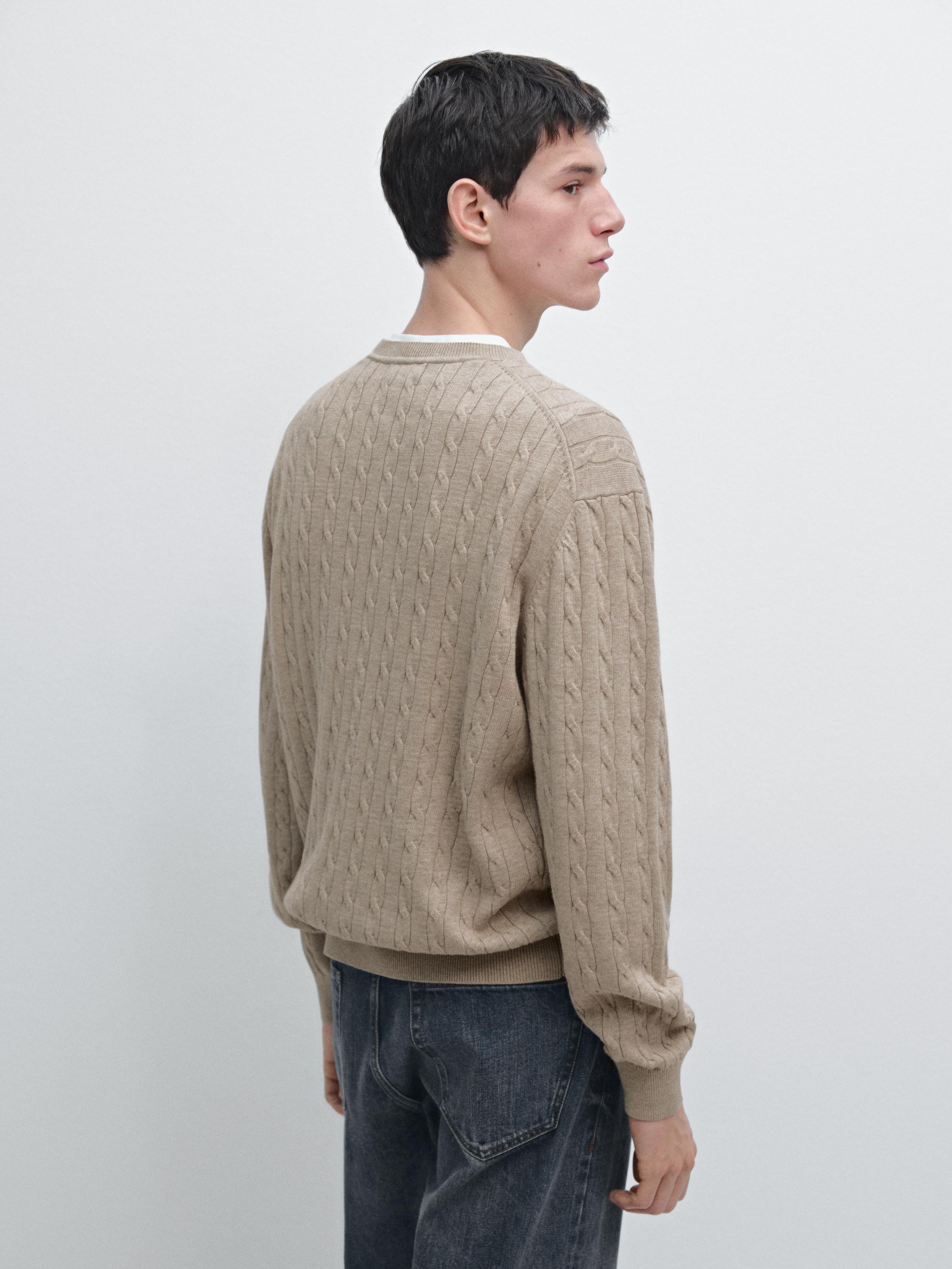 100% cotton cable-knit sweater