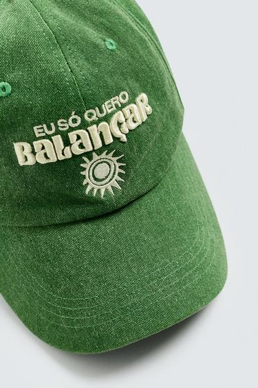 CONTRAST EMBROIDERY CAP - Green by Zara - Image 6