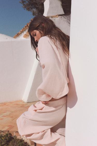 FLOWING TROUSERS - Chalk pink by Zara - Image 4