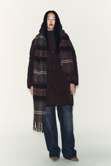 HALBLANGER, GUMMIERTER, WINDDICHTER ANORAK - Braun von Zara