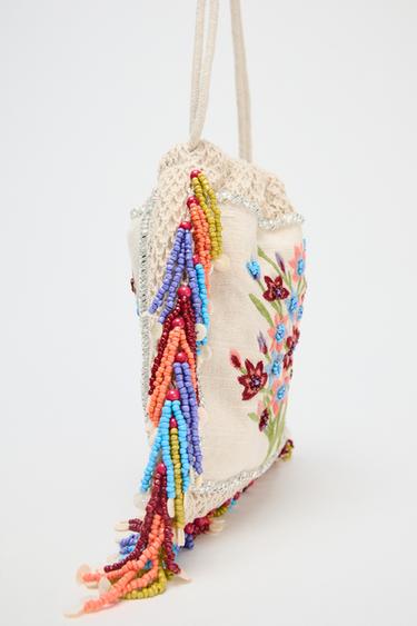 SAC SEAU BRODERIES FLEURS - Multicolore de Zara - Image 3