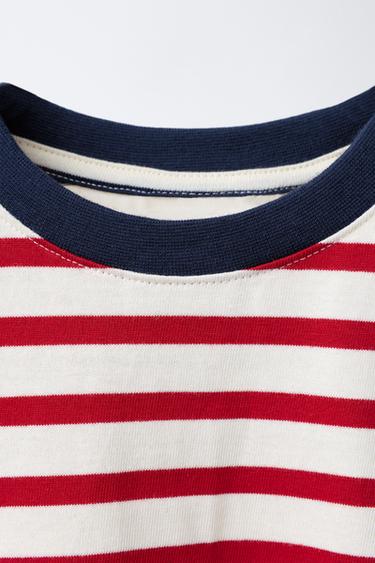 COMBINED STRIPED T-SHIRT - Blue by Zara - Image 2