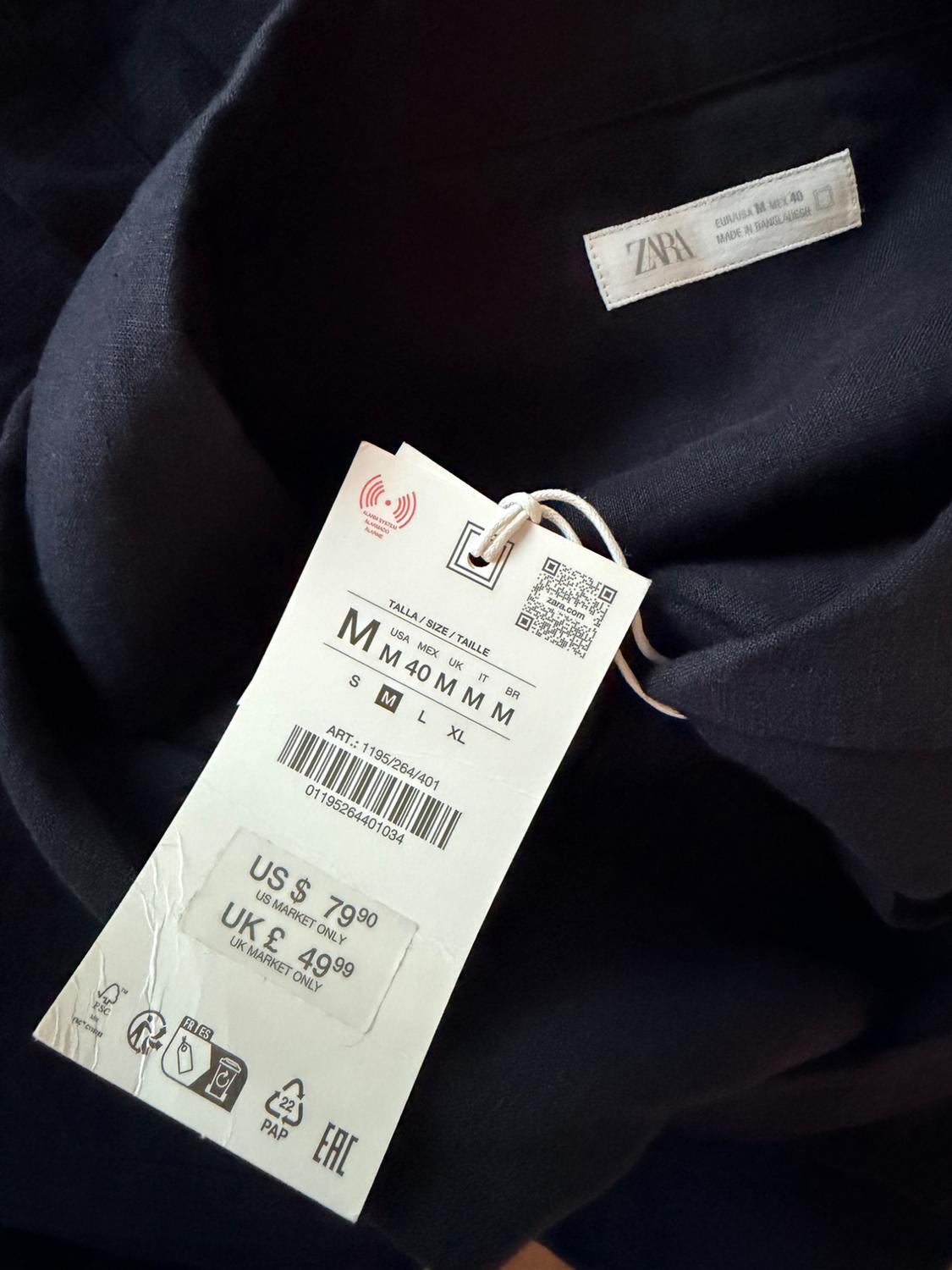 RELAXED FIT 100% LINEN SHIRT WITH PLEATED POCKETS - Image 5