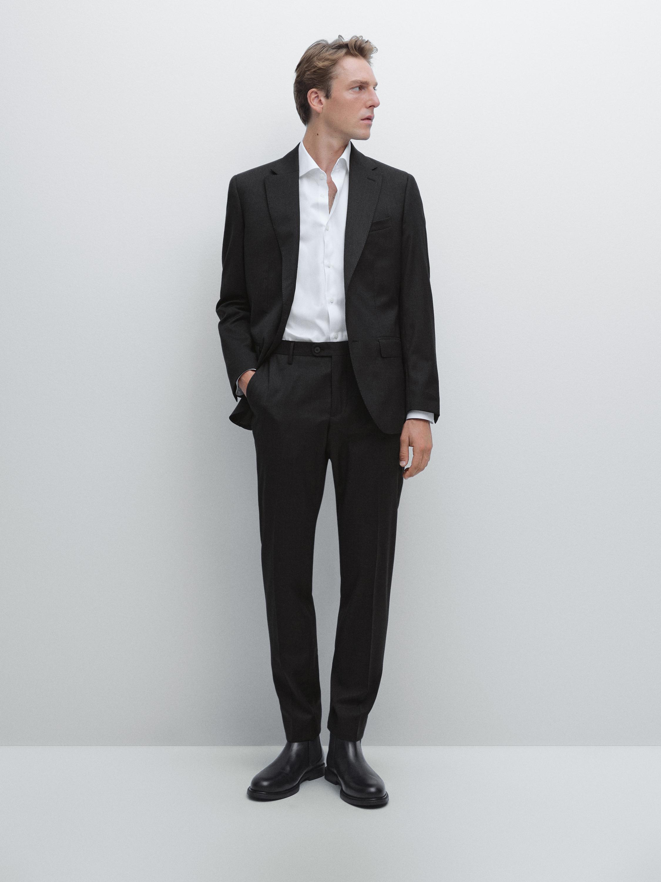 100% wool suit trousers