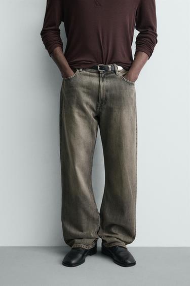 LOOSE FIT JEANS - Brown by Zara