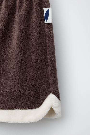 SHORT EFFET ÉPONGE AVEC ÉTIQUETTE - Marron de Zara - Image 3