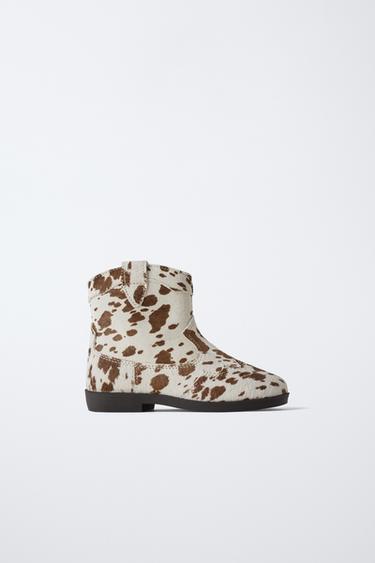 LEREN COWBOYLAARZEN - Gebroken wit van Zara - Afbeelding 0