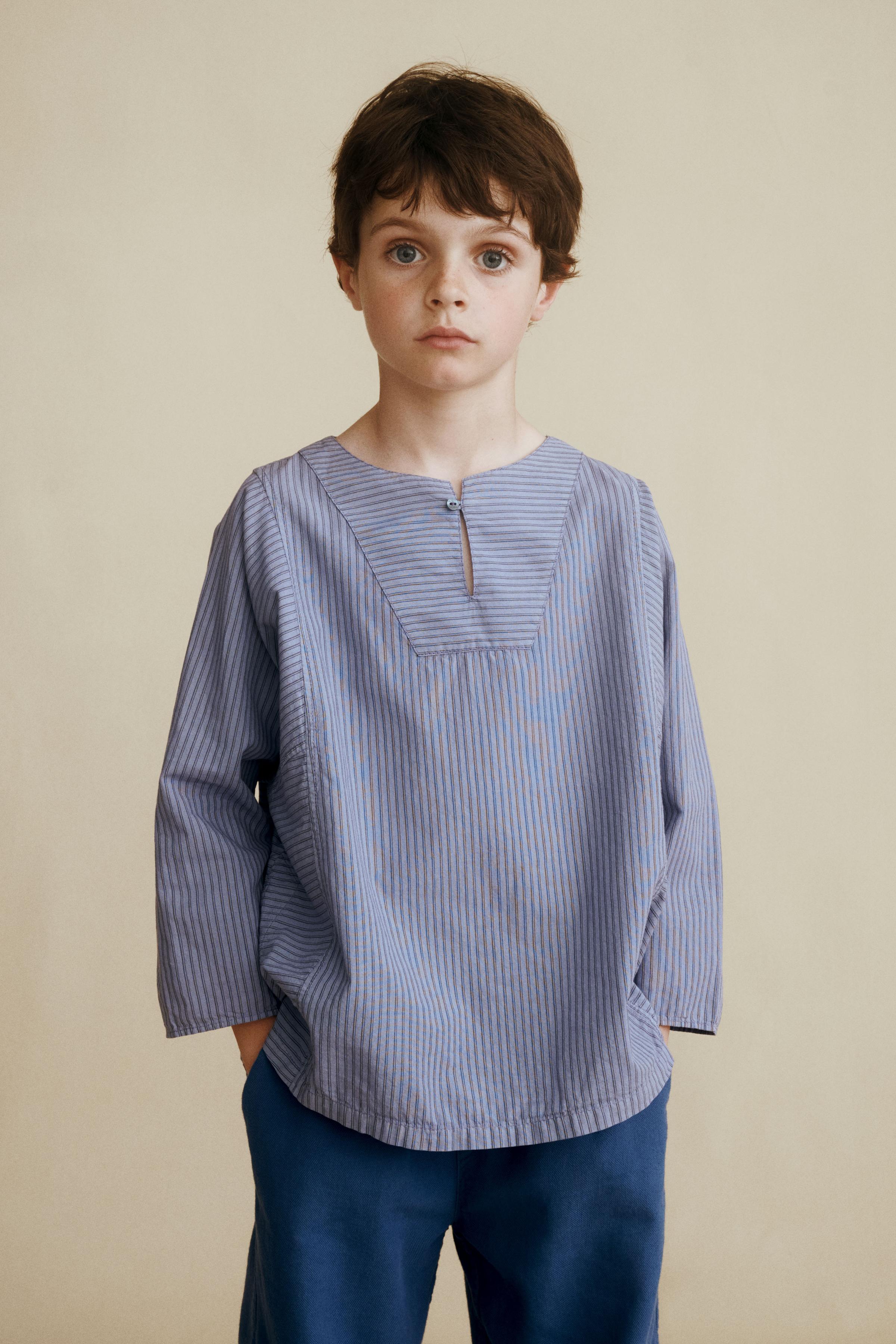 Детские рубашки Zara MANDARIN COLLAR SHIRT CREATED BY CARAMEL LONDON X — фото 6