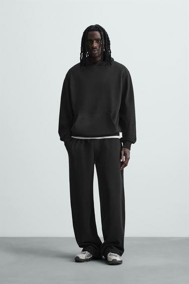 BASIC WIDE-LEG JOGGERS - Black by Zara