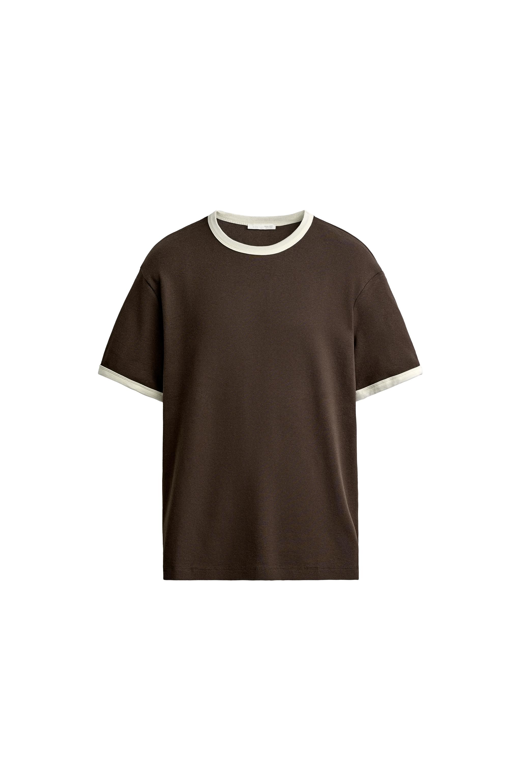 RINGER BASIC CONTRAST RIB T-SHIRT
