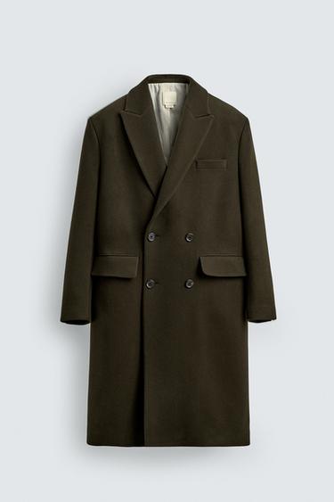 LIMITED EDITION WOOL BLEND DOUBLE-BREASTED COAT - Khaki by Zara