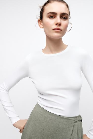 Zara LONG SLEEVE T-SHIRT - White