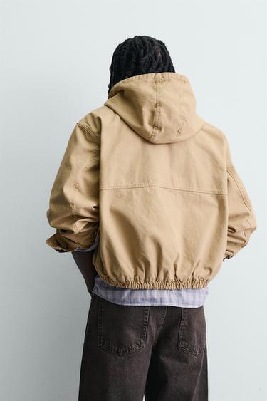 RELAXED FIT HOODED FIREMAN CLASP JACKET - Beige by Zara - Image 2