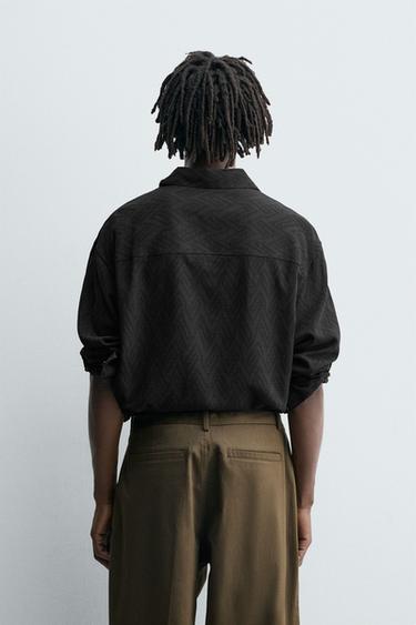 CHEMISE JACQUARD GÉOMÉTRIQUE - Noir de Zara - Image 2